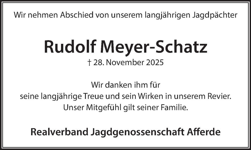  Traueranzeige für Rudolf Meyer-Schatz vom 13.12.2025 aus Deister- und Weserzeitung