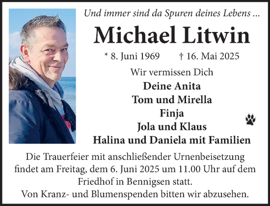 Traueranzeige von Michael Litwin von Neue Deister-Zeitung