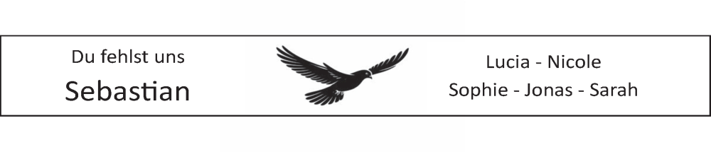  Traueranzeige für Sebastian  vom 24.01.2026 aus Deister- und Weserzeitung