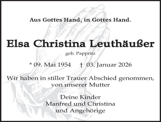Traueranzeige von Elsa Christina Leuthäußer von Neue Deister-Zeitung